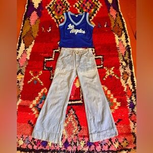 70s Vintage Light Wash Lee Denim Bells Sz 28